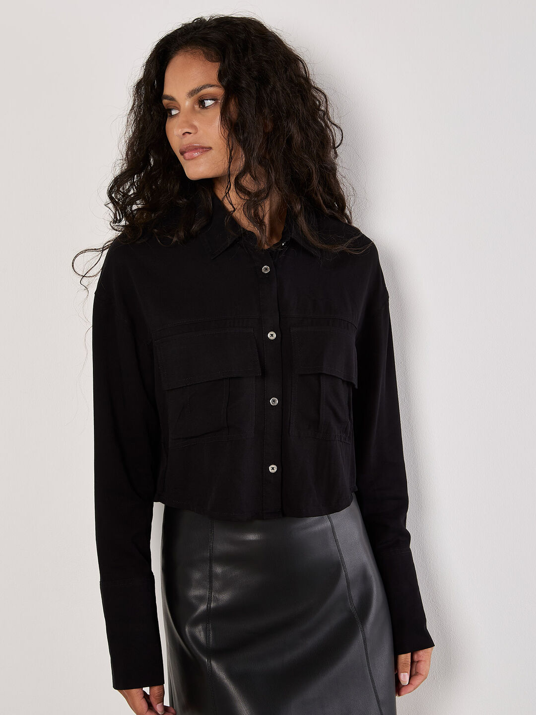 Soft Twill Cropped Shirt