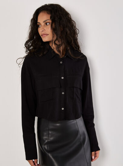 Soft Twill Cropped Shirt