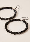 Black Stone Chip Hoops, Black, large