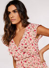 Floral Ruffle Midi Dress, Pink, large
