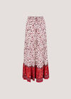 Sarasa Floral Tiered Maxi Skirt, White, large