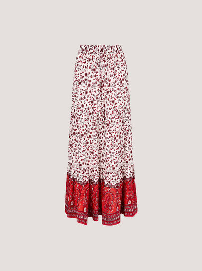 Sarasa Floral Tiered Maxi Skirt