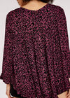 Animal Print Ruffle Top , Burgundy, large