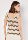 Chevron Crochet Vest Top, Stone, large