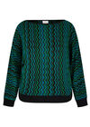 Pull en tricot Curve Chevron, bleu sarcelle, grand