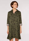 Paintsplash  Shirt Mini Dress, Khaki, large