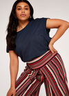 Curve Tribal Wrap Palazzo Trousers, Navy, large