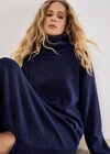 Roll Neck Jumper Maxi Dress, Navy, large
