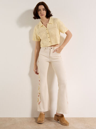 Lulu Floral Embroidered Flare Jeans