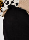 Knitted Boucle A Line Midi Skirt, Black, large