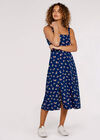 Floral Split Sun Midi Dress, Blue, large
