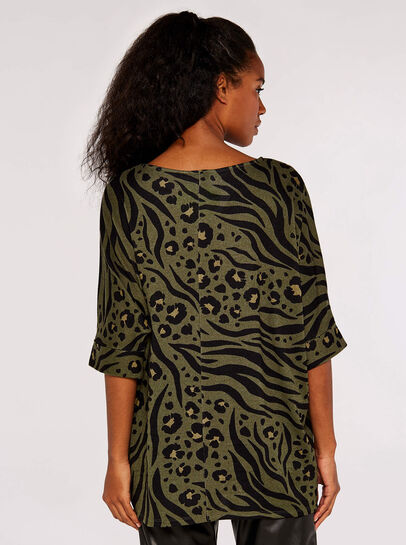 Zebra Leopard Batwing Top