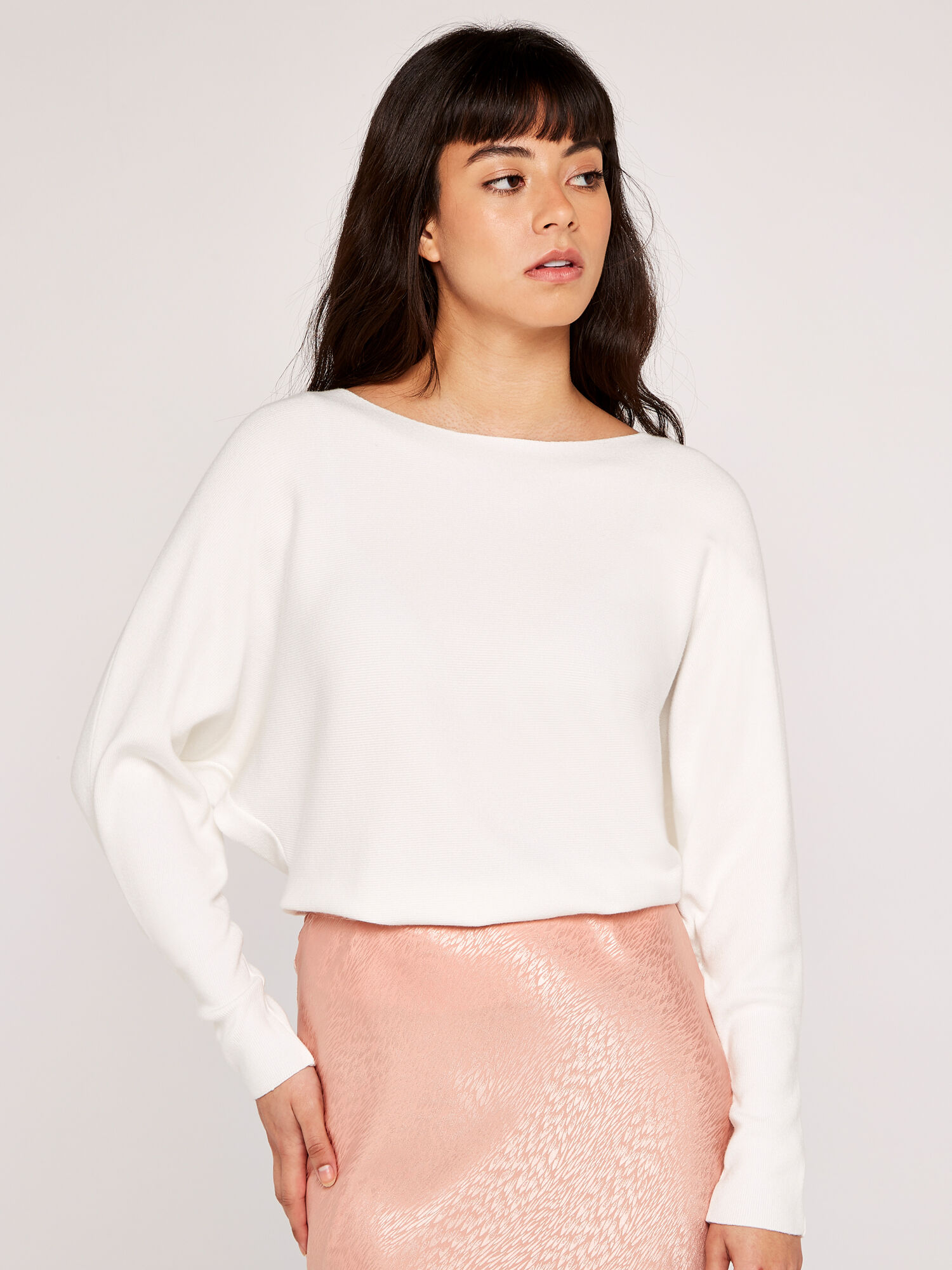 Cream batwing jumper on sale