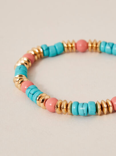 Turquoise Gold Bead Bracelet