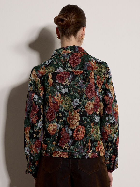Floral Tapestry Jacket, Black, large