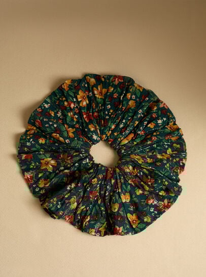 Flower Print Hair Scrunchie
