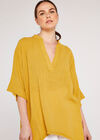 Raw Edge Tunic Top, Mustard, large