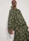 Folk Floral Blouse, Green, large