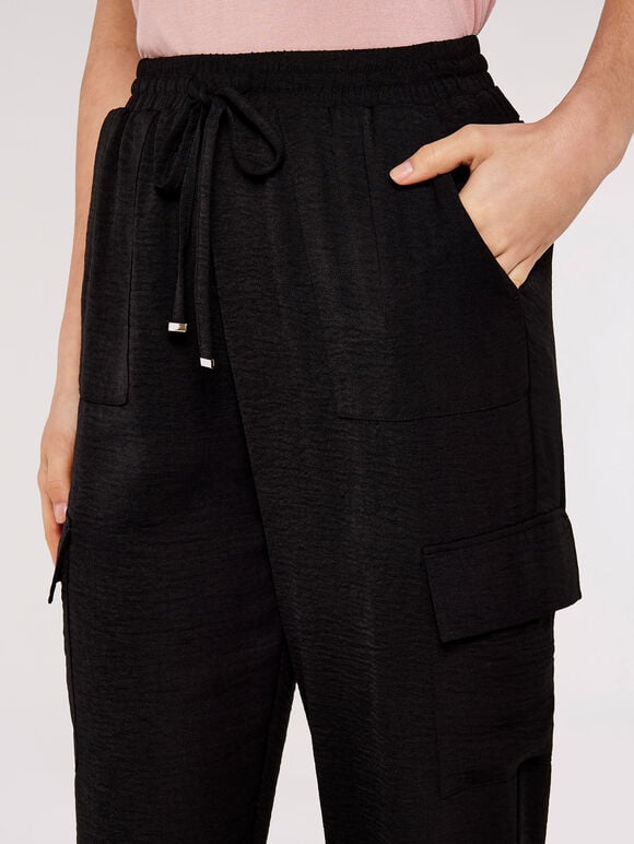 Slim Fit Combat Joggers, Black, large