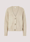 Knit Boyfriend Cardigan, Stone, large