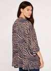 Zebra Print Batwing Top, Navy, large