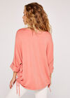 Oversized Drawstring Top, Pink, large