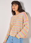 Pastel Stripes Cable Knit Jumper, Assorted, large