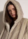 Soft Faux Fur Hooded Jacket, Grey, large