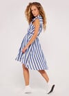 Stripe Tie Shirt Dress, Blue, large