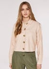 Linen Crop Jacket, Stone, large