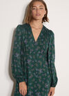 Floral Print Midi Dress, Green, large