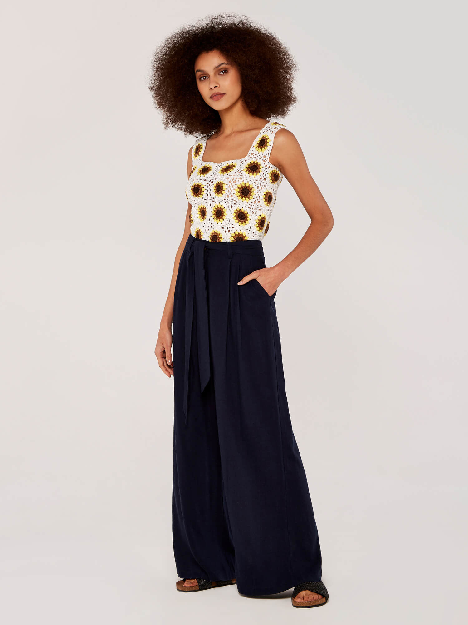 Linen Palazzo Trouser | Apricot UK