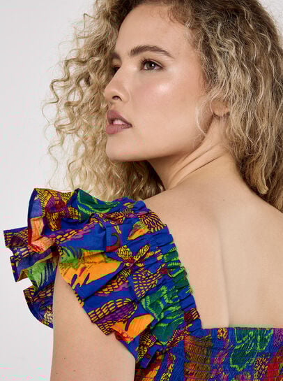 Colour Pop Parrot Print Maxi Dress