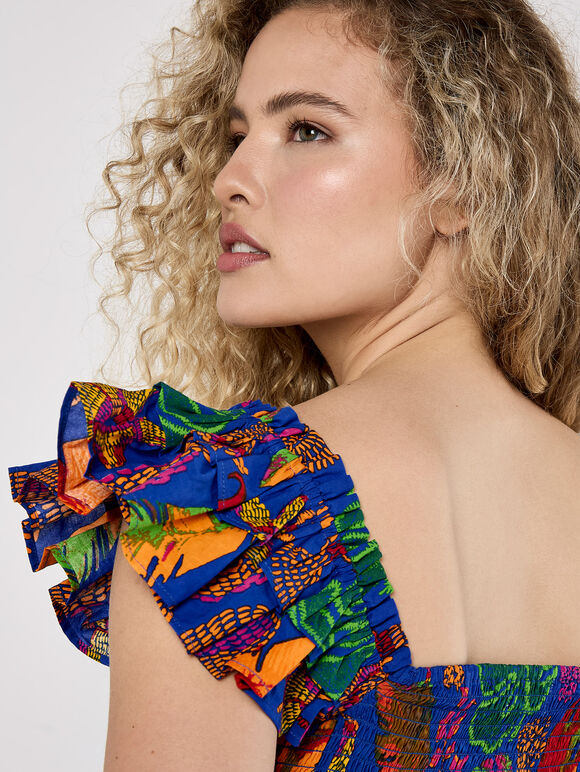 Colour Pop Parrot Print Maxi Dress, Assorted, large
