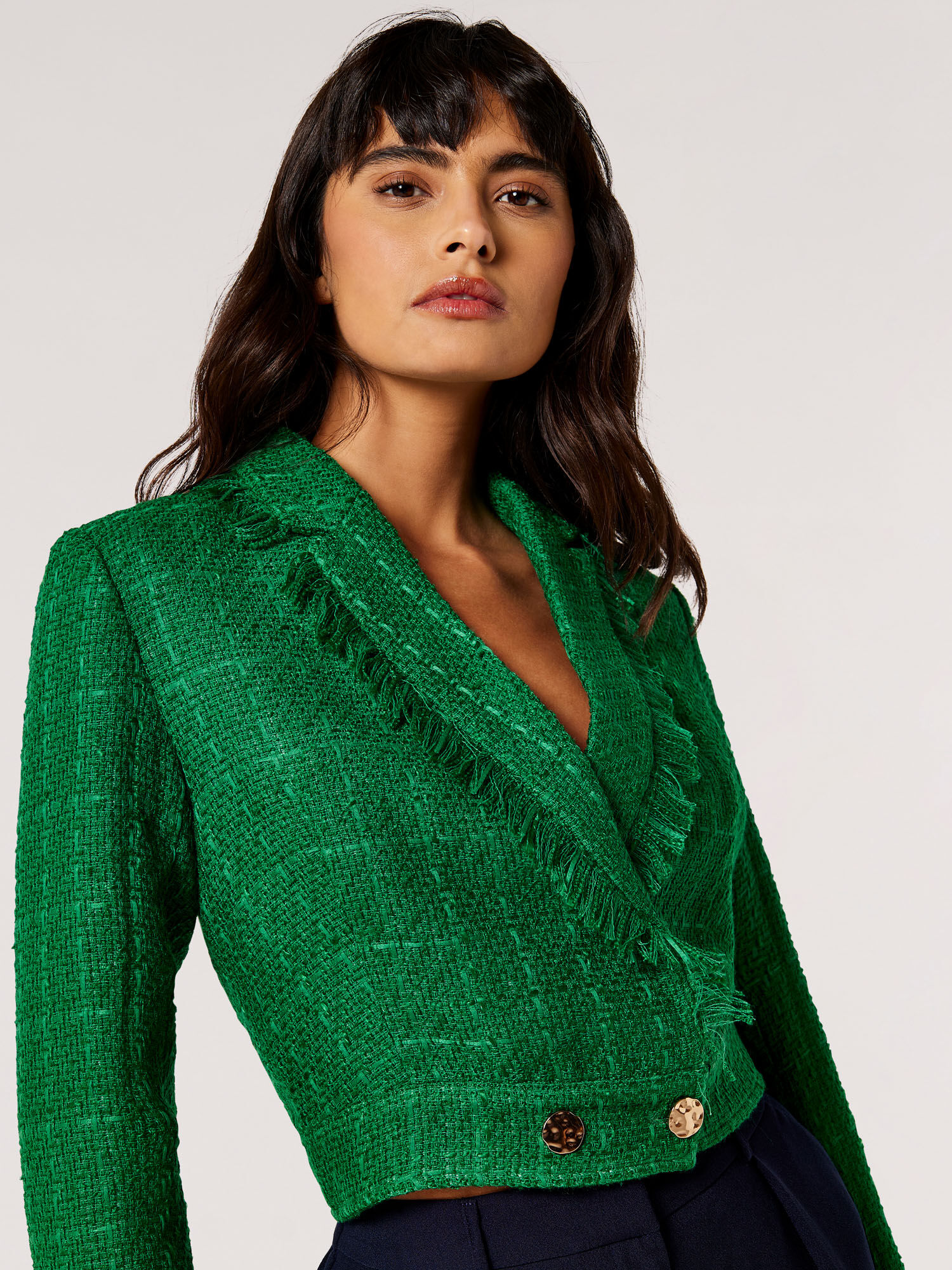 Cropped green blazer online
