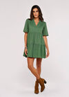 Broderie Anglaise Mini Dress, Khaki, large