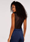 Sequin Mirror Mesh Bodysuit, Black, large