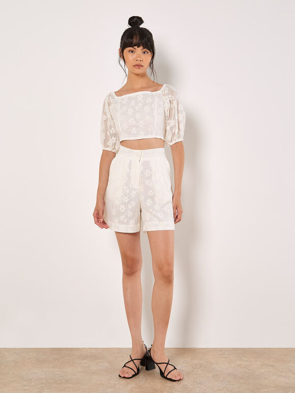White Daisy Mesh Co-ord, , large