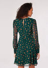 Ditsy Floral Chiffon Mini Dress, Green, large