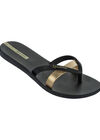 Black Gold Flip Flop, Black, large