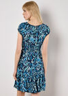 Colourful Ikat Milkmaid Mini Dress, Navy, large
