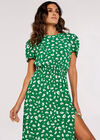 Floral Split Midi Dress, Green, large