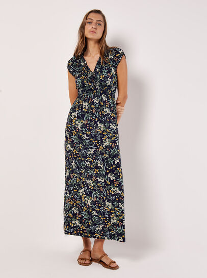 Ditsy Botanical Floral Maxi Dress