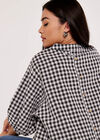 Classy Gingham Oversized Shirt, Black, large