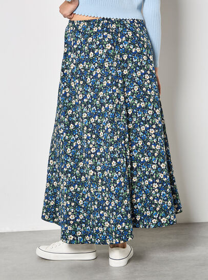 Floral Print A-Line Midaxi Skirt