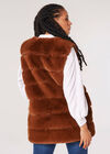 Soft Touch Faux Fur Gilet, Rust, large