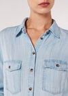 Button Down Denim Shirt, Sky Blue, large