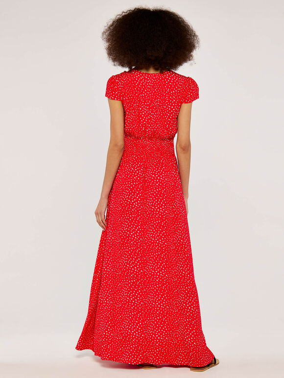 Textured Dot Maxi Dress, Red, large