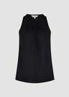 Twisted Knot Sleeveless Top, Black, large