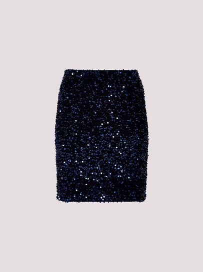 Velvet Sequin Bodycon Mini Skirt